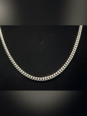 Cuban 24in 3.5MM 925 Stamped Silver Filled Chain Necklace. Brand New. 16.8g